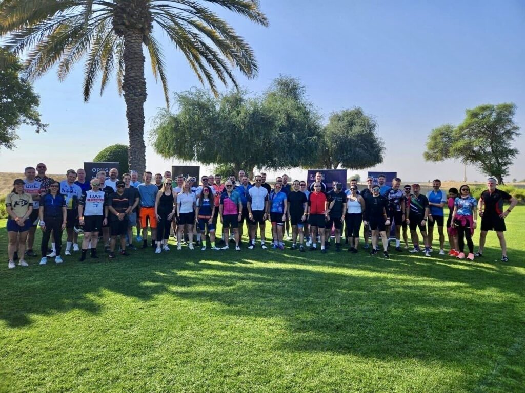 Charity cycle event at Dubai Arbitration Week Sponsored by Opus 2 and Club Peloton