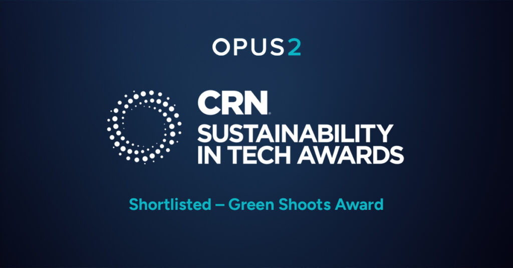 Opus 2 Sustainability Award Image - Shortlisted for Green Shoots Award